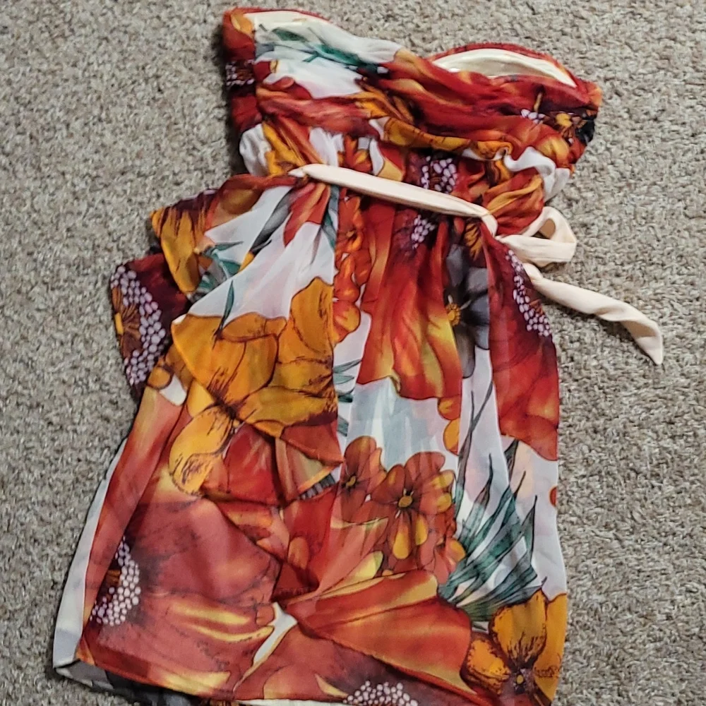 Arden B Strapless Floral Dress Small - Picture 6 of 6